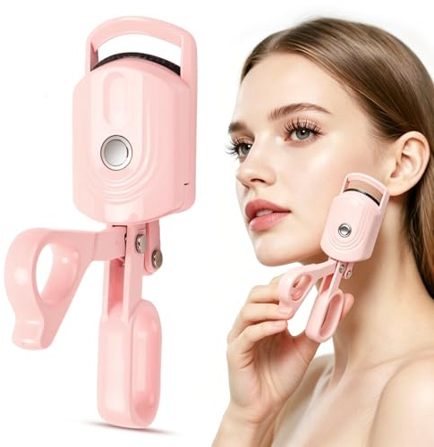 Wimpernzange Beheizbar, Heated Eyelash Curler– Natürliche 24h-Krausung, Gewölbtes Design passend zur Augenform, Tragbar Mit Type-C Aufladung