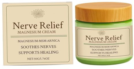 Crema de alivio calmante de rápida absorción con MSM y árnica 1.76 oz – Crema de fórmula calmante para los nervios para la relajación muscular, comodidad para el uso diario
