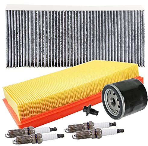 BESTPRICE Inspektionspaket Filterset mit 1x Luftfilter, 1x Innenraumfilter, 4x Zündkerze, Kompatibel mit FORD FIESTA 4 Mk4 (JA_, JB_), FIESTA (J5_, J3_), PUMA (EC_), MAZDA 121 III (JASM, JBSM)