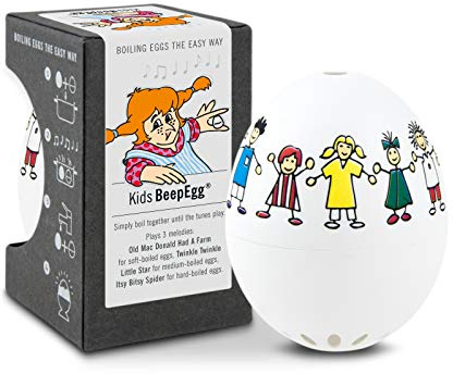 Barnens piepägg – sjungande äggklocka att laga mat – äggkokare för 3 hårdhetsgrader – spelar Pippi långstrumpa – roligt matlagningsägg – musiktidtimer – brainstream