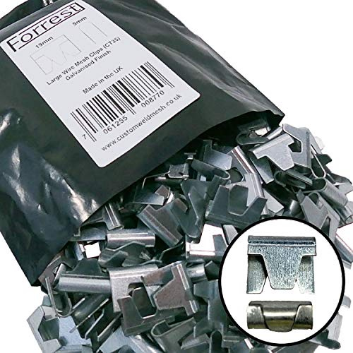 Lot de 250 clips en maille métallique Forrest Idéal pour la réparation de cage de volière Clôture Gabion