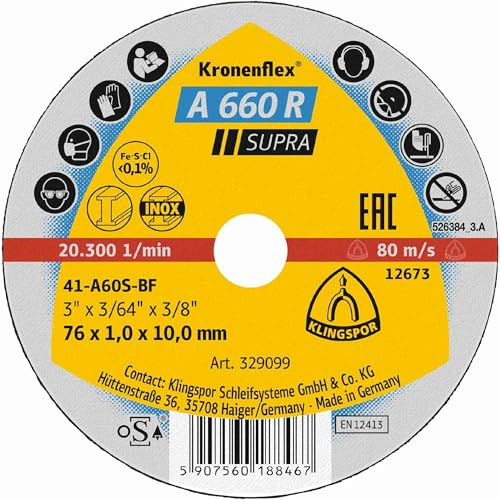 40 x Klingspor A 660 R Kleintrennscheiben, 50 x 1 x 6 mm gerade