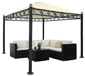 Pavillon Pergola 3x3 m Creme Gartenzelt Partyzelt Terasse Outdoor Lounge stabil