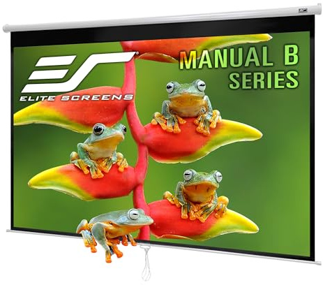 Elite Screens Manual B, 80-INCH Manual Pull Down Projector Screen 4K/8K Home Theater Movie Gaming Projection Screen, M80H