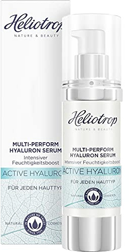 Heliotrop Anti-Aging Gesichtsserum für trockene Haut, Vegane Naturkosmetik, Gesichtspflege mit natürlicher Hyaluronsäure, Intensiver Feuchtigkeitsboost, Multi-Perform Serum, Active Hyaluron, 1 x 30 ml