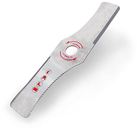 Universale Lama in metallo a 2 denti per decespugliatore, utensili al carbonio SK85 acciaio inossidabile per vegetazione alta e densa, erba secca e ruvida e canne. spessore di 2.2 mm, 305 mm x 70 mm.