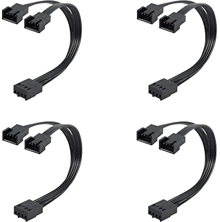 GINTOOYUN 4 Stück PWM Lüfter Y Splitter Kabel Motherboard 4 Pin 1 to 2 PWM Temperature Control CPU Cooling Fan Cable for PWM Fan,CPU Fan, Motherboard etc. (5.1 Inch)