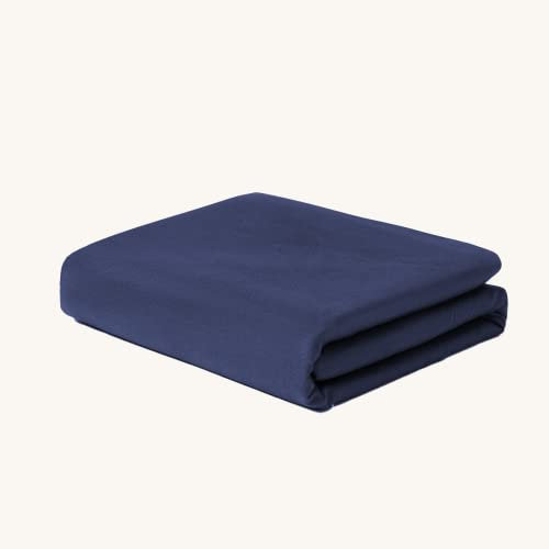Aimon Weighted Blanket Cover (60x80, Dark Blue, Queen Size, Side Zipper) Cotton Washable Cover with 8 Ties