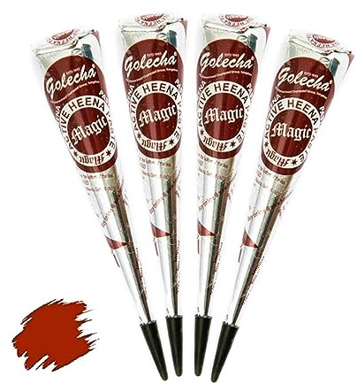 4x FADEDA Golecha Magic FAST HEENA CONE Paste Cones Kegel (braun) No Mix, No PPD, 125g (braun) Deezee by Golecha