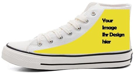 LOPERT Agregue sus propios zapatos personalizados de diseño de texto zapatillas..., Blanco, 43 EU