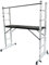 Aluminium Scaffolding Ladder, Stable, Multifunctional, with Work Platform: Mobile Scaffolding Platform Ladder Combination Scaffold Multi Purpose Aluminium Work 3 in 1 with Two Wheels