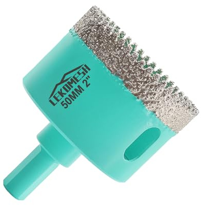 Diamond Tile Core Drill Bits - 2(50mm) Tile Hole Saw Cutter with Triangle Shank for Porcelain Ceramic Marble Granite Stone Quartz, LEKOMESH
