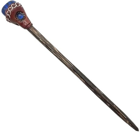 Mia Jewel Shop - Natural Tumbled Healing Gemstone Crystal Chonta Wooden Hair Sticks – Handmade Hair Sticks for Women | Hair Pins Boho Reiki Accessories, Fashion Gifts (Blue Lapis Lazuli)