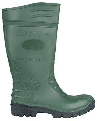 COFRA 00300-N14.W46 Typhoon Green/Black S5 FO SR Taglia 46 Stivale PVC/Nitrile Verde Foresta/Nero - Puntale E Lamina Stivali da Lavoro Scarpe Antinfortunistica