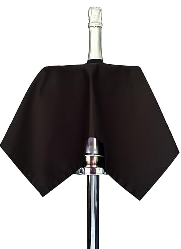 BOTTLECLOTHS - Catering Collection, Bottle Cloth for Ice Buckets, Polycotton, 54 cm, Center Hole, Stitched Circle (Black, Pack of 1)