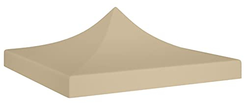 Mengtu Pavillondach Ersatzdach Pavillondach Partyzelt Dach Pavillonabdeckung Ersatzdach für Pavillon Gartenzelt Festzelt UV- und Wasserbeständig 3x3 m Beige 270 g/m² Garten Möbel