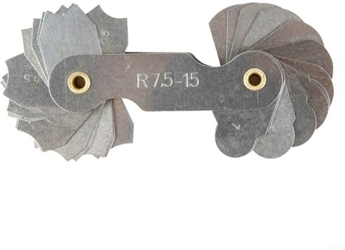 Radius Gauge, Carbon Steel Radius Template R Gauge Radius Gauge, Arc Gauge Plate Fillet Gauge Measuring Tool (R7.5-15)