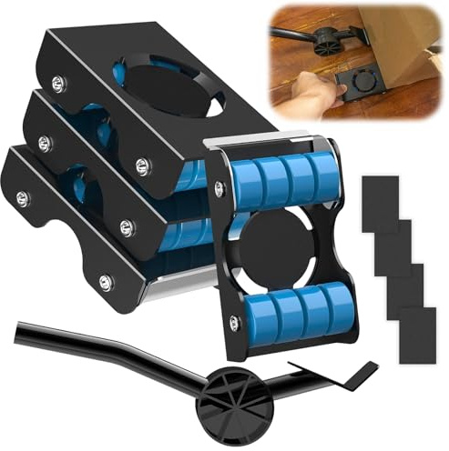 Deplace Meuble Lourd sans Effort, Souleve Meuble Leve Kit avec Roue Rotative, Le système de Glissement de Meubles, pour déménagement, Charge de 700 LBS