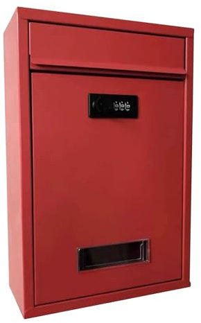 FSADYANG Paketbriefkasten，paketbox Freistehend，postbox zur Wandmontage aus Verzinktem Stahl, Großes Fassungsvermögen, Langlebig/regenfest/sicher, Geeignet für Zuhause, Büro(Red)