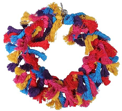 BESPORTBLE Vogelspielzeug Aus Baumwolle Mit Glocke Kreatives Kauspielzeug Für Wellensittiche Und Papageien Hängende Schaukel Für Spaß Und Bewegung Farben Zufällig Ausgewählt