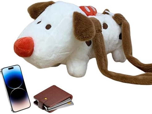 Generisch Plüsch-Hunde-Tragetasche, pelzige Welpen-Kindertasche | Tierische Umhängetasche für Damen | Niedliche Hunde-Plüsch-Geldbörse, neuartige niedliche Hunde-Geldbörse für Mädchen