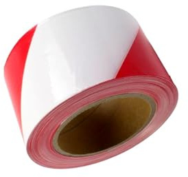 Signalband 250 m x 7 cm in Rot und Weiß, robust, ideal zur Abgrenzung von Bereichen und Warnung vor Gefahren.