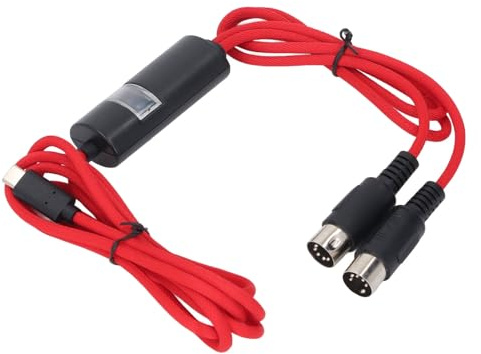 Câble MIDI USB C, Câble D'Interface Type C vers MIDI, Adaptateur de Câble MIDI vers Type C 5 Broches, Interface MIDI Entrée Sortie vers Adaptateur de Cordon USB pour Clavier de