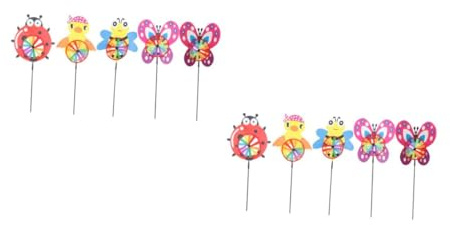 TOYANDONA 10 PièCes Jouets Moulin À Vent pour Enfants DéCor De Jardin ExtéRieur Coloré Ensemble De Moulins À Vent Pelouse Facile À Installer pour FêTe Et DéCoration De Cour