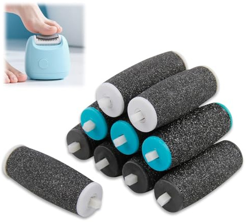 10 Ersatzrollen für Hornhautentferner, 3 Härtegrade für effektive Fußpflege, kompatibel mit Scholl Velvet Smooth, ideal für weiche und harte Haut