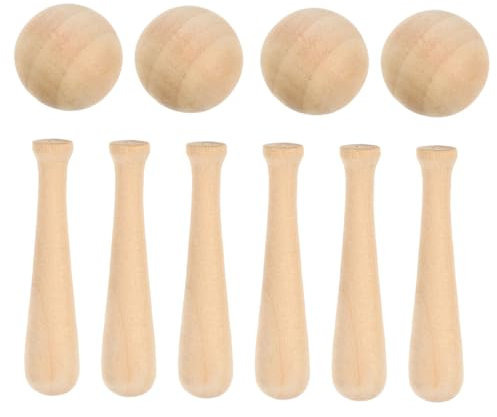 Yardwe 30 Stück Mini Baseballs mit Holzschlägern für Kreative DIY Graffiti Spielzeuge Teiliges Bastelornament für Raumdekoration und Feste