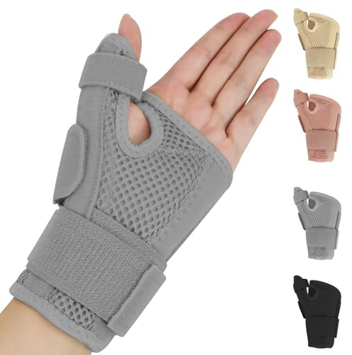 Ruilaibao Ergonomische Daumenbandage Rechts und Links Daumenschiene für Männer und Fraue Daumenorthese für Arthritis, Daumenverstauchung, Sehnenscheidentzündung 1 Stück (Grau)
