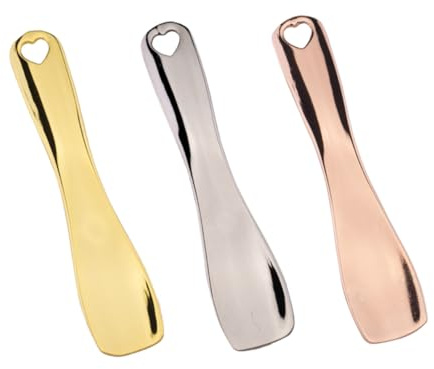 PENIKOKO 3 pièces Cuillères à Crème Visage Spatules Maquillage Pratiques Petites Cuillères Multifonctions pour Masque et Soin des Yeux Or