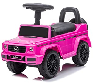NINODOVAE Rutschauto Laufwagen Mercedes Benz G350D ab 1 Jahr, Kinder Rutschauto, kinderauto mit Hupe/Musik (Rosa)