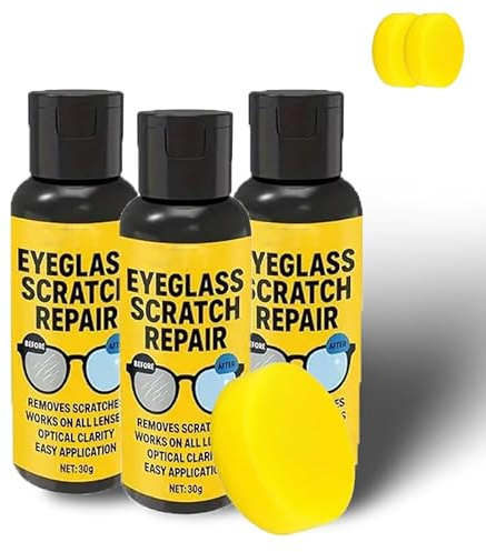 Brillenglas Reparatur Spray, Glas Kratzer Entferner, Glasspray Zum Entfernen von Kratzern, Spiegel Politur Reiniger, Reinigungsspray Entferner Kratzer für Brillengläser (3PC)