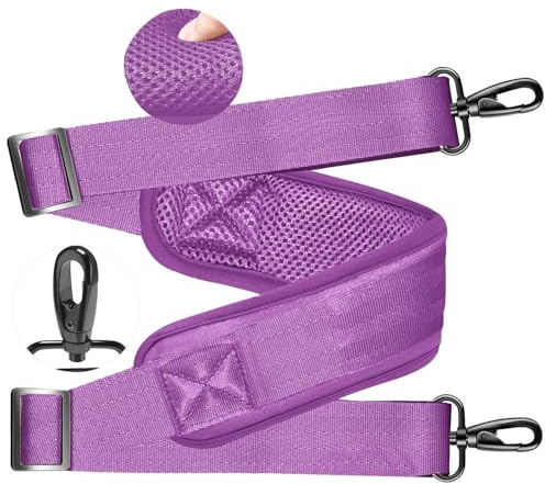 ZINZ Ultra Tjock axelrem,med fast pad 76 universal väskrem,med andningsbar kudde och dubbla balanserade justerbara spännen,för bärbar datorväska Messenger Bag Crossbody etc,Lila