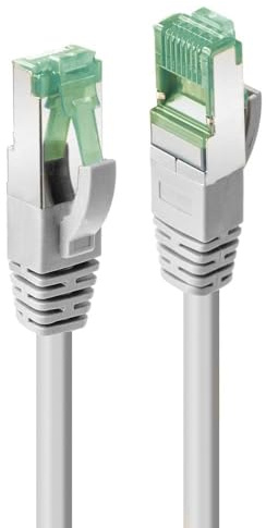 LINDY 3m Cat 6A S/FTP Ethernet Cable – Eco-Friendly GRS Certified TPE, High-Speed Shielded LAN Cable, Durable & Recyclable, Grey (3m)