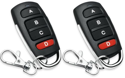 AegisKnetic 2pcs 433MHz Copy Remote Opener, 4-Button Cloning Key Fob Copy Remote Opener for Electric Gates, Wireless Systems, Fixed & Learning Code Compatibility