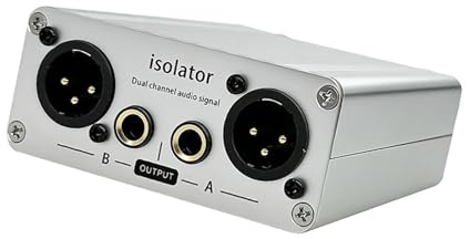 XAGMODSHN 3Pin 6.35MM Isolatore Professionale Mixer per l'eliminazione del Rumore Filtro Trasmissione Soppressore Rumore Portatile