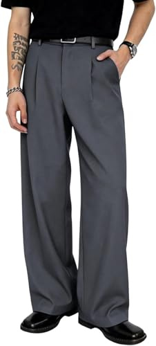 Heyfanee Pantalon chino baggy en tissu pour homme | Imperméable, avec élastique, pantalon d'été, élégant, coupe droite