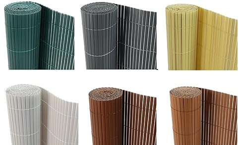 Mugar - Cañizo PVC Doble Cara 1600gr/m² | Valla ocultación | Resistente a Rayos UV | Seto PVC Artificial (1x3m, Gris Antracita)
