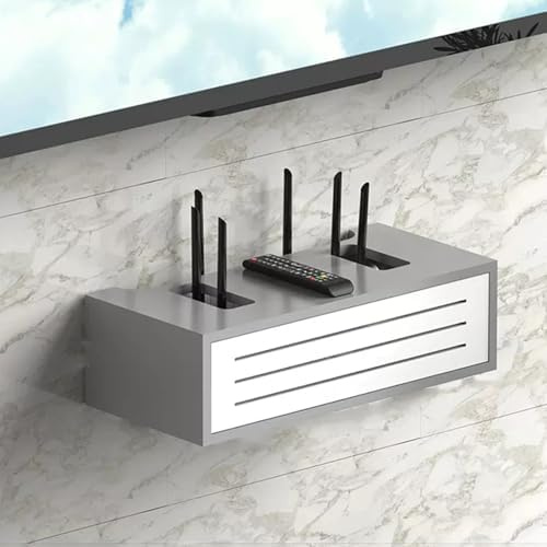 Wooden Router Shelf, Wall Mount Storage Box for Modem and WiFi Router, Decorative Cover for Hanging or Floor Use