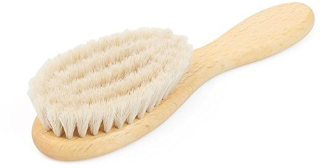 GRÜNSPECHT Natürliche Ziegenhaarbürste für Babys und Kleinkinder, extra weich, aus Buchenholz und Ziegenhaar, (604-00), 1 Stück (1er Pack) | Zur Haarpflege für Babys und Kleinkinder, aus Buchenholz und Ziegenhaar, 1 Stück ,Made in Germany