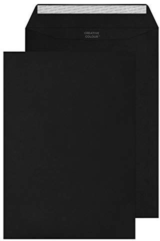 Creative Colour 63414 - Sobres autoadhesivos (C4, 229 x 324 mm, 120 g, 10 unidades), color negro