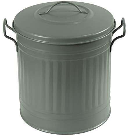 HRB Mülleimer und Wäschebehälter Zink, Vintage Design, sehr stabil, (Anthrazit, 15 Liter)