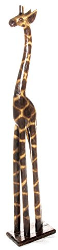 Ciffre 80cm Holz Giraffe Holzgiraffe Deko Afrikanischer Stil Handarbeit Fair Trade Helle Töne + Glücksbringer Armband