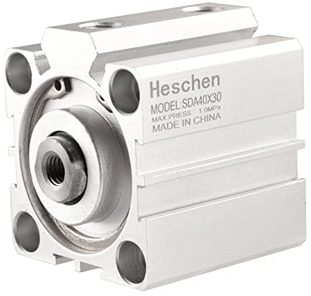 Heschen Pneumatischer Kompakter Aluminium-Luftzylinder, SDA 40-30, Bohrung 40mm, Hub 30mm, PT1/8'' Anschlussgröße, Doppelt Wirkend