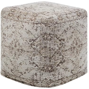 Beliani Pouf Baumwolle braun quadratisch 42 x 42 cm orientalisches Muster Boho Meerut