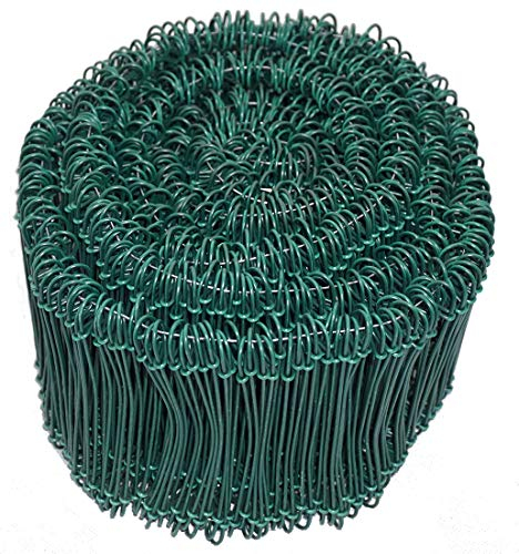 Novatool 1.000 Stück Rödeldraht mit Ösen 1,4 x 140mm Bindedraht Grün ummantelt, rostfreier & langlebiger Drilldraht, Drahtbinder, Ösendraht, Drahtschlaufen, Ideal als Floristendraht und Blumendraht