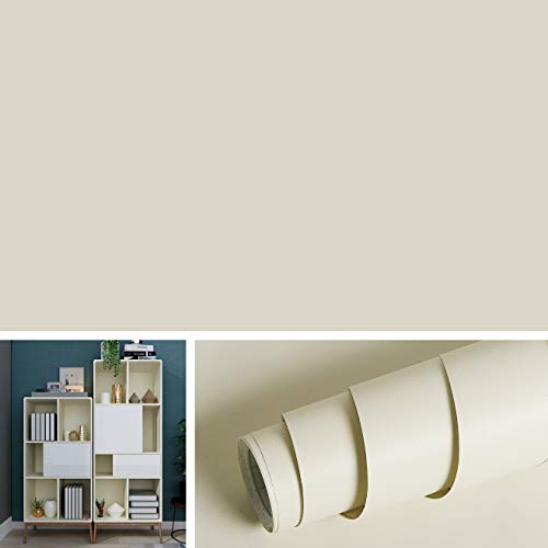Livelynine Carta da contatto beige rimovibile per armadi per sala da pranzo decorazioni murali bagno carta da parati peel and stick coperture adesive per mensole per armadio da cucina lavanderia 40 cm