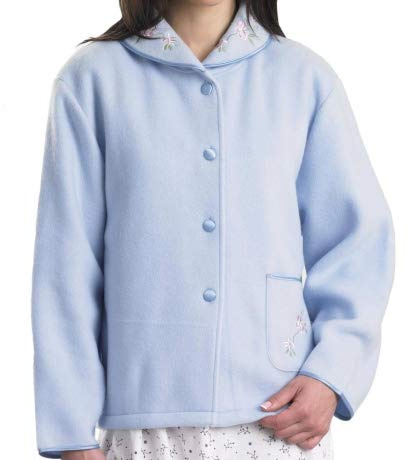 Slenderella Veste de lit en Polaire boutonnée - Bleu - 44/46